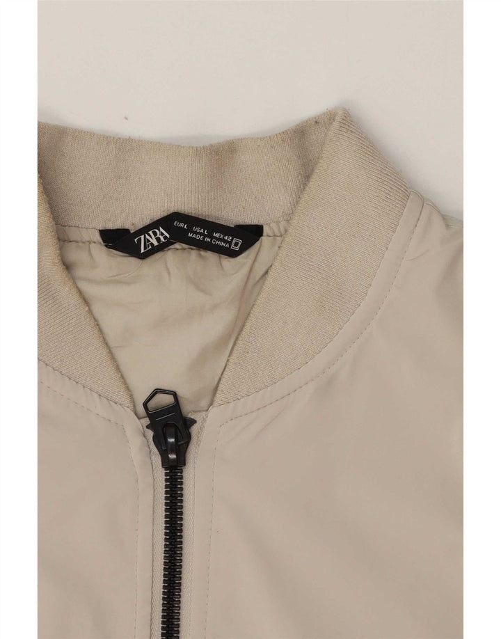 Jaqueta bomber masculina Zara UK 40 grande polietileno cinza