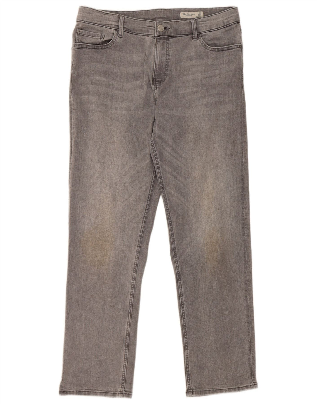 Marks & Spencer Feminino The Sienna Straight Jeans Reino Unido 14 Médio W32 L28 Cinza