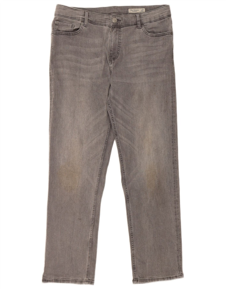 Marks & Spencer Feminino The Sienna Straight Jeans Reino Unido 14 Médio W32 L28 Cinza