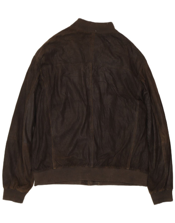 Jaqueta de couro masculina GIMO'S UK 42 XL marrom