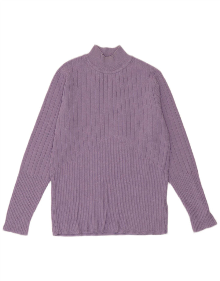 Suéter feminino Marks & Spencer com gola tartaruga Reino Unido 12 médio roxo