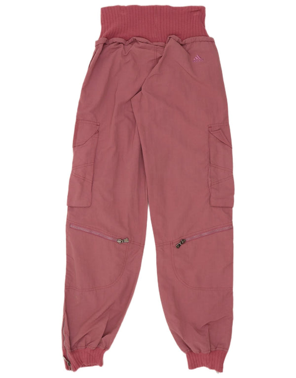 Adidas Mulheres Joggers Cargo Calças Pequenas W29 L33 Rosa Algodão