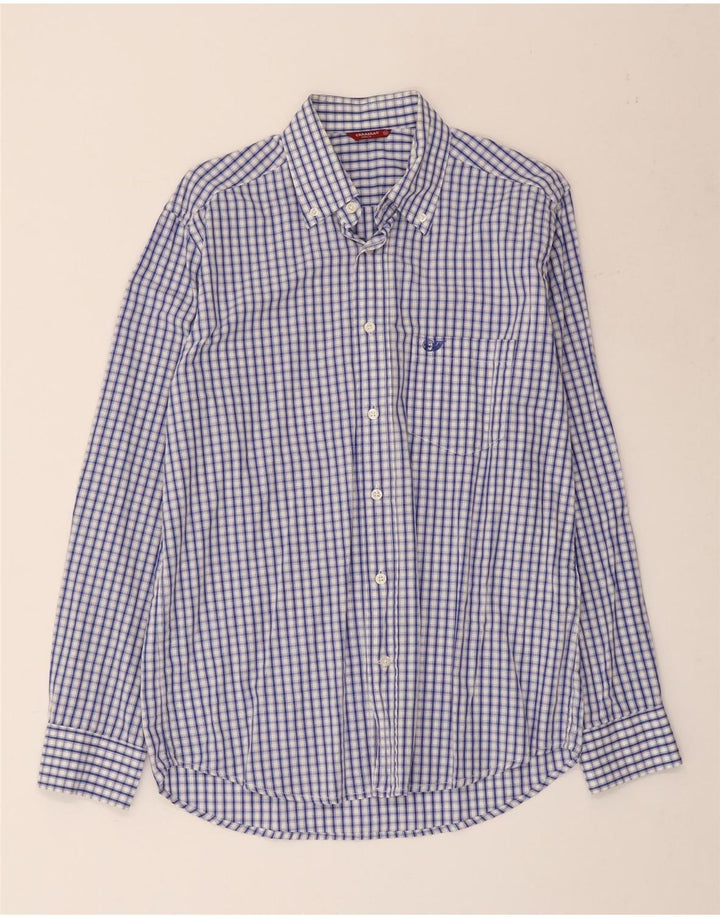 Camisa masculina Carrera de algodão guingão azul médio