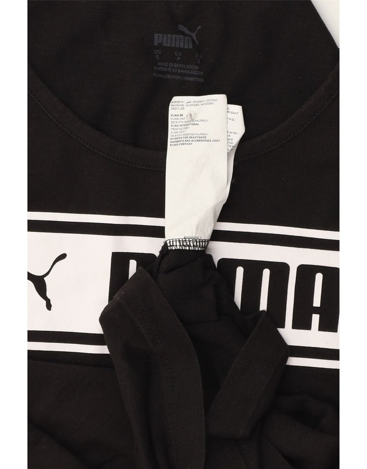 Puma Mens Graphic Vest Top Pequeno Algodão Preto