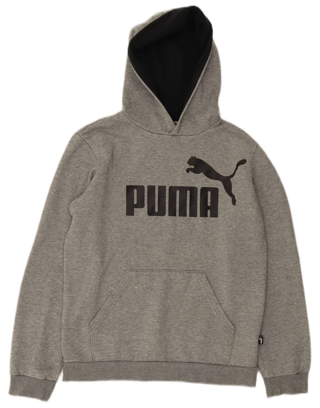 Jumper com capuz gráfico PUMA Boys 13-14 anos algodão cinza