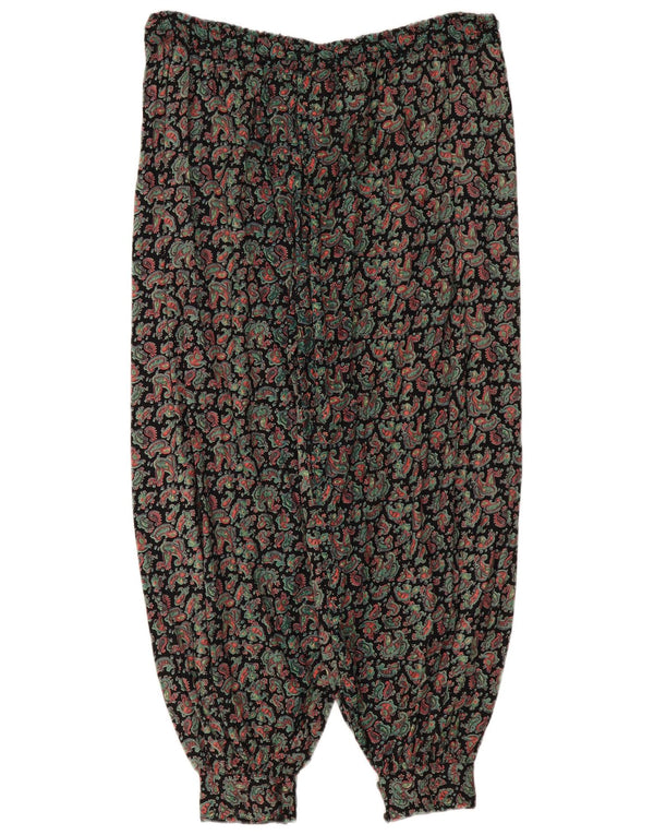 Calça Harém Feminina Vintage Tamanho Único W36 L28 Paisley Multicolorido