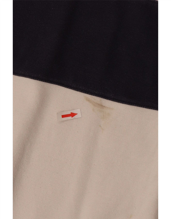 Camisa polo masculina de rugby Hackett médio branco algodão colorblock