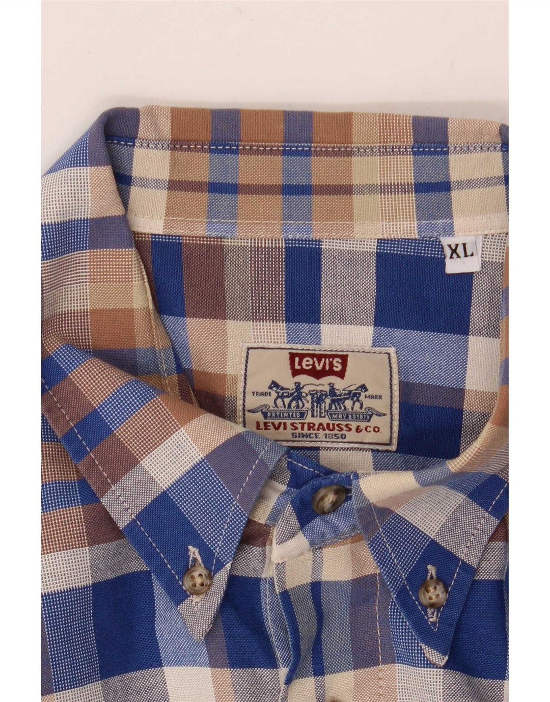 Camisa masculina Levi's XL xadrez azul