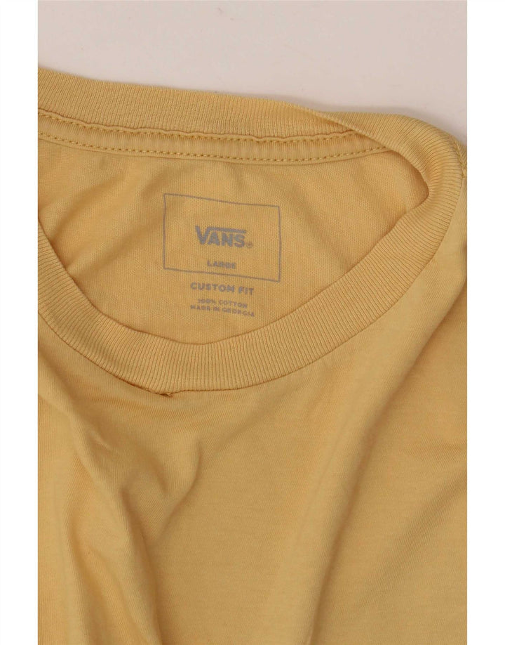 Camiseta masculina Vans Custom Fit Graphic Top Grande Algodão Amarelo