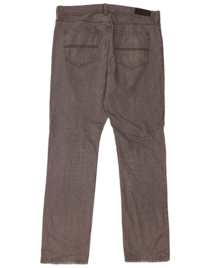 Calça jeans reta regular feminina Marks & Spencer W36 L33 algodão cinza