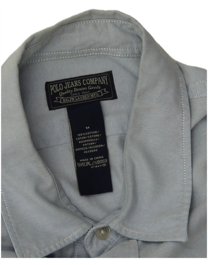 Camisa masculina Ralph Lauren de algodão azul médio