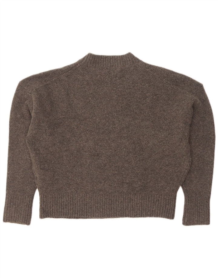 Suéter Zara feminino cropped oversized com gola redonda Reino Unido 10 pequeno cinza