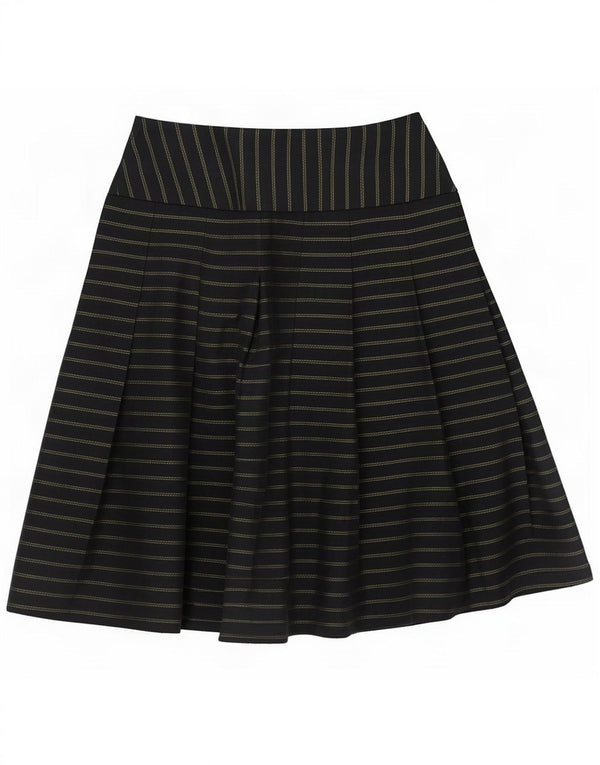 Saia feminina vintage evasê US 3 XS W26 listrada preta