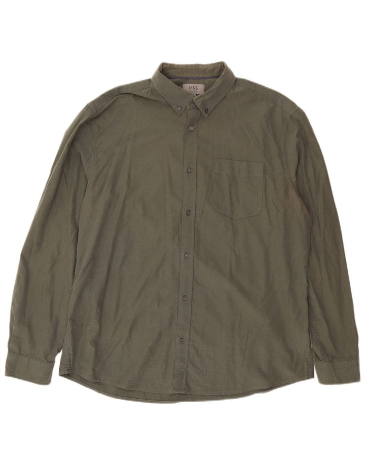 Camisa masculina Marks & Spencer XL algodão cáqui