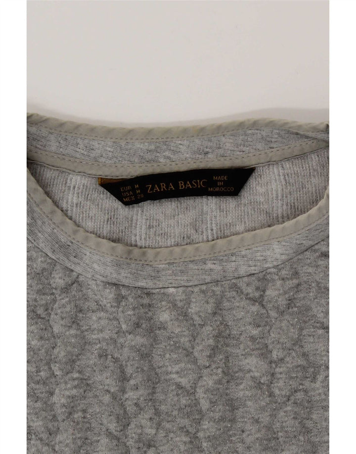 Zara moletom feminino jumper UK 14 cinza médio