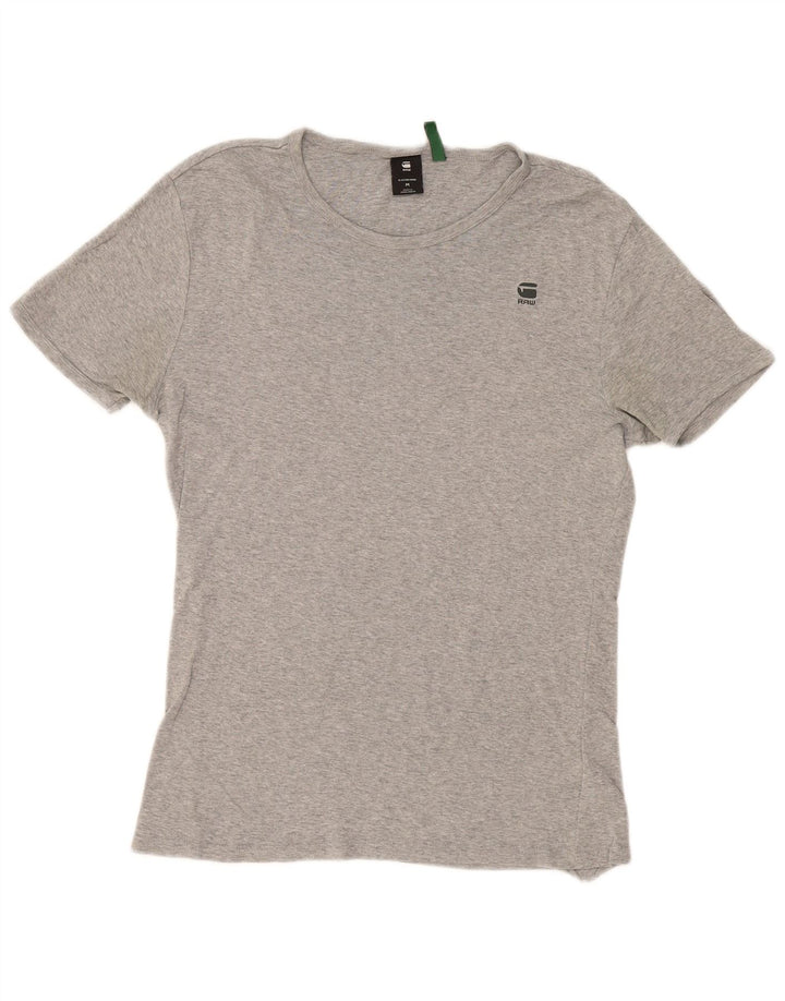Camiseta masculina G-Star Top algodão manchado cinza médio