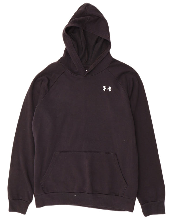 UNDER ARMOUR Meninos moletom com capuz 13-14 anos XL algodão preto