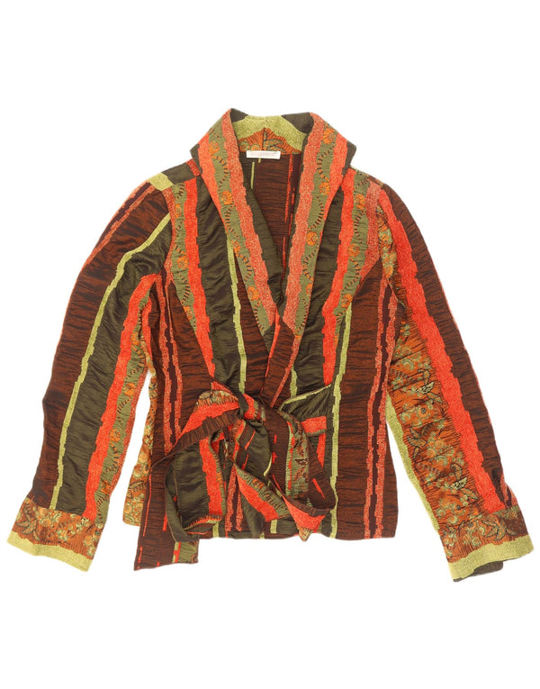 Blusa feminina Naracamicie com listras multicoloridas UK 10 pequenas