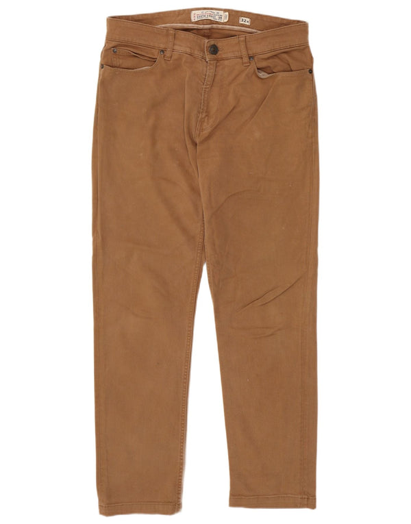 Calça jeans reta masculina Fat Face W32 L30 algodão bege