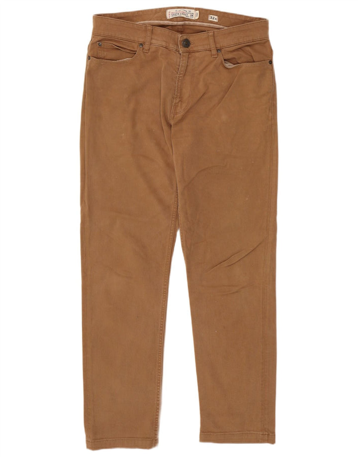 Calça jeans reta masculina Fat Face W32 L30 algodão bege
