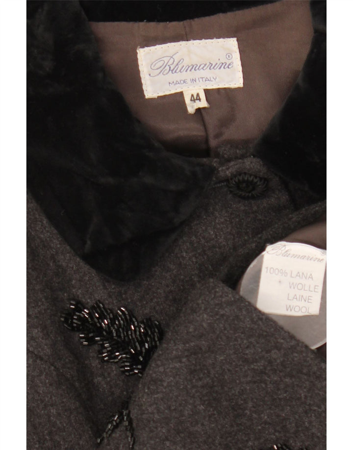 Jaqueta blazer feminina Blumarine com 5 botões IT 44 lã cinza médio