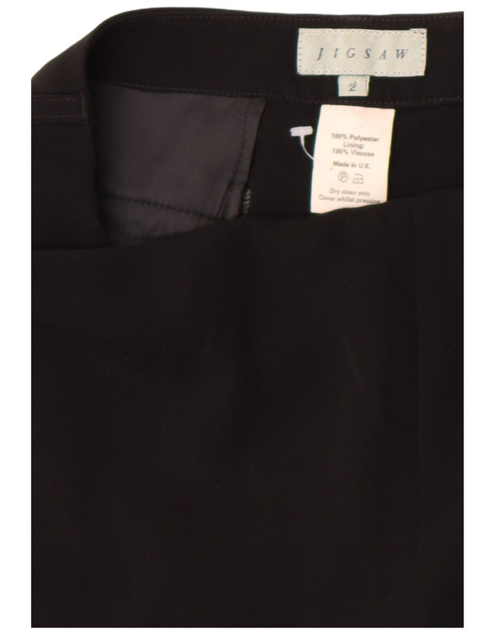 Calça feminina reta casual Jigsaw W29 L32 poliéster preto
