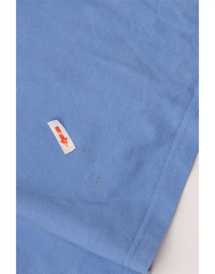 Camisa polo masculina Crew Clothing algodão listrado azul médio