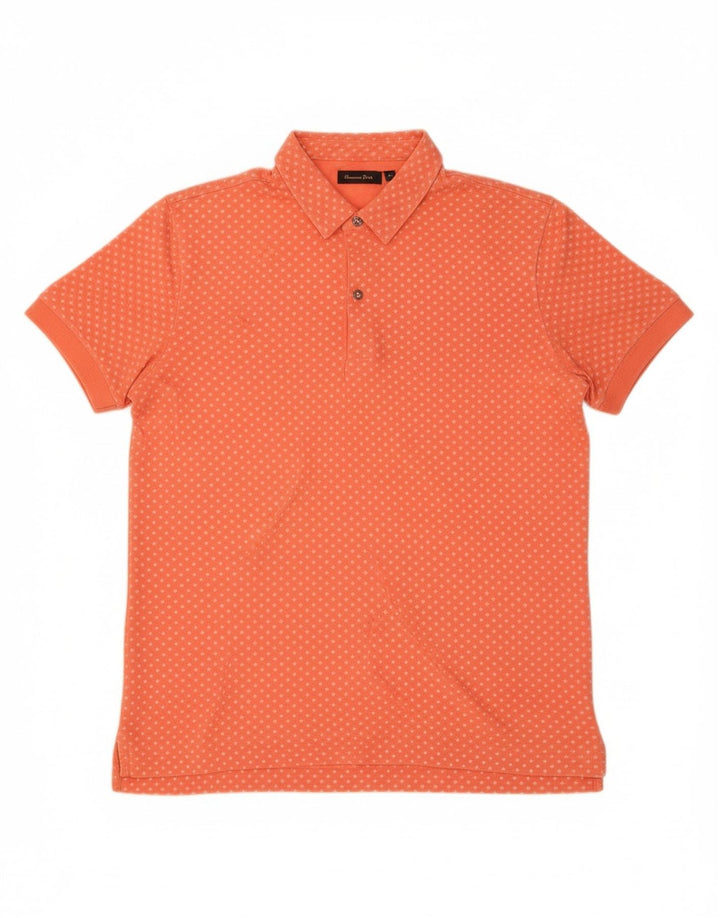 Camisa polo masculina MASSIMO DUTTI algodão manchado laranja médio