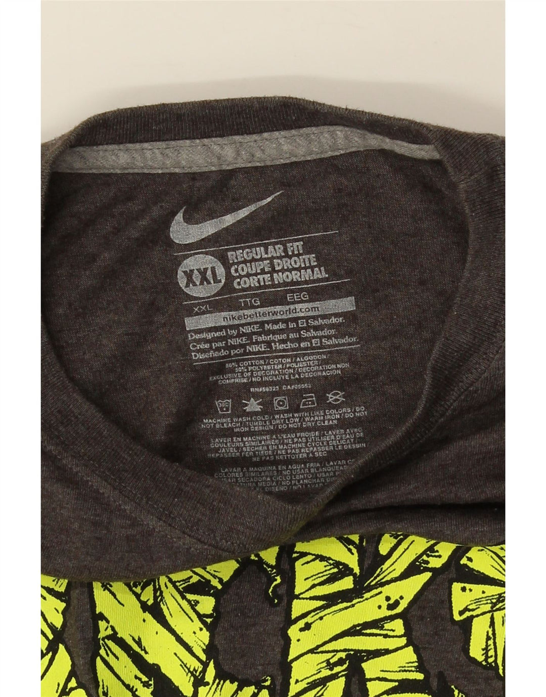 Camiseta masculina NIKE Regular Fit Graphic 2XL algodão cinza