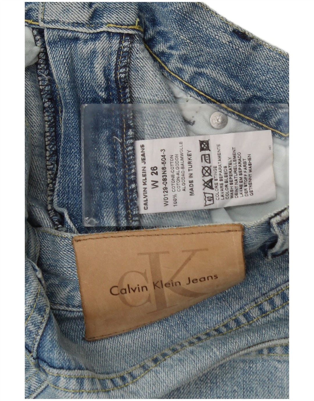Calça jeans feminina Calvin Klein Bootcut W26 L32 azul algodão