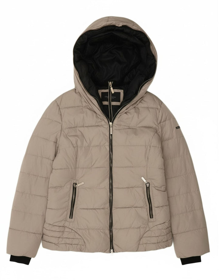 Jaqueta feminina acolchoada com capuz ELLESSE UK 18 XL poliéster cinza