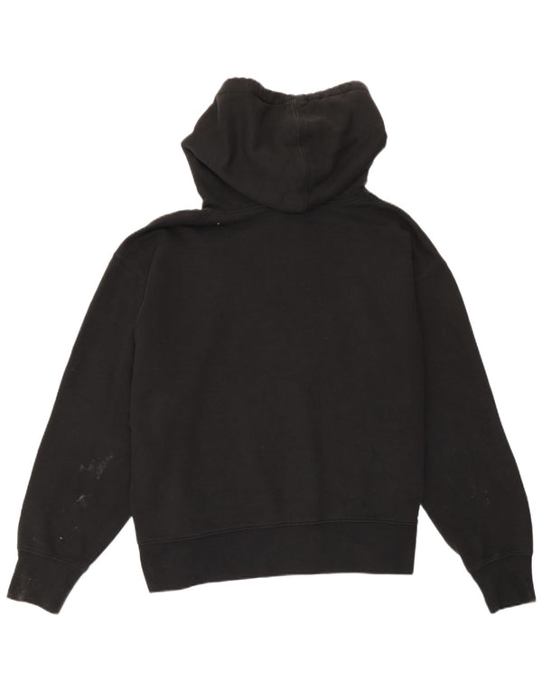 Zara Womens Oversized Hoodie Jumper Reino Unido 14 Médio Algodão Preto