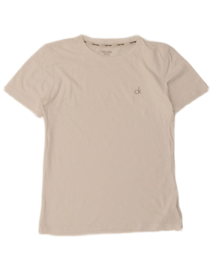 Camiseta Calvin Klein Boys Regular Top 12-13 Anos Algodão Branco