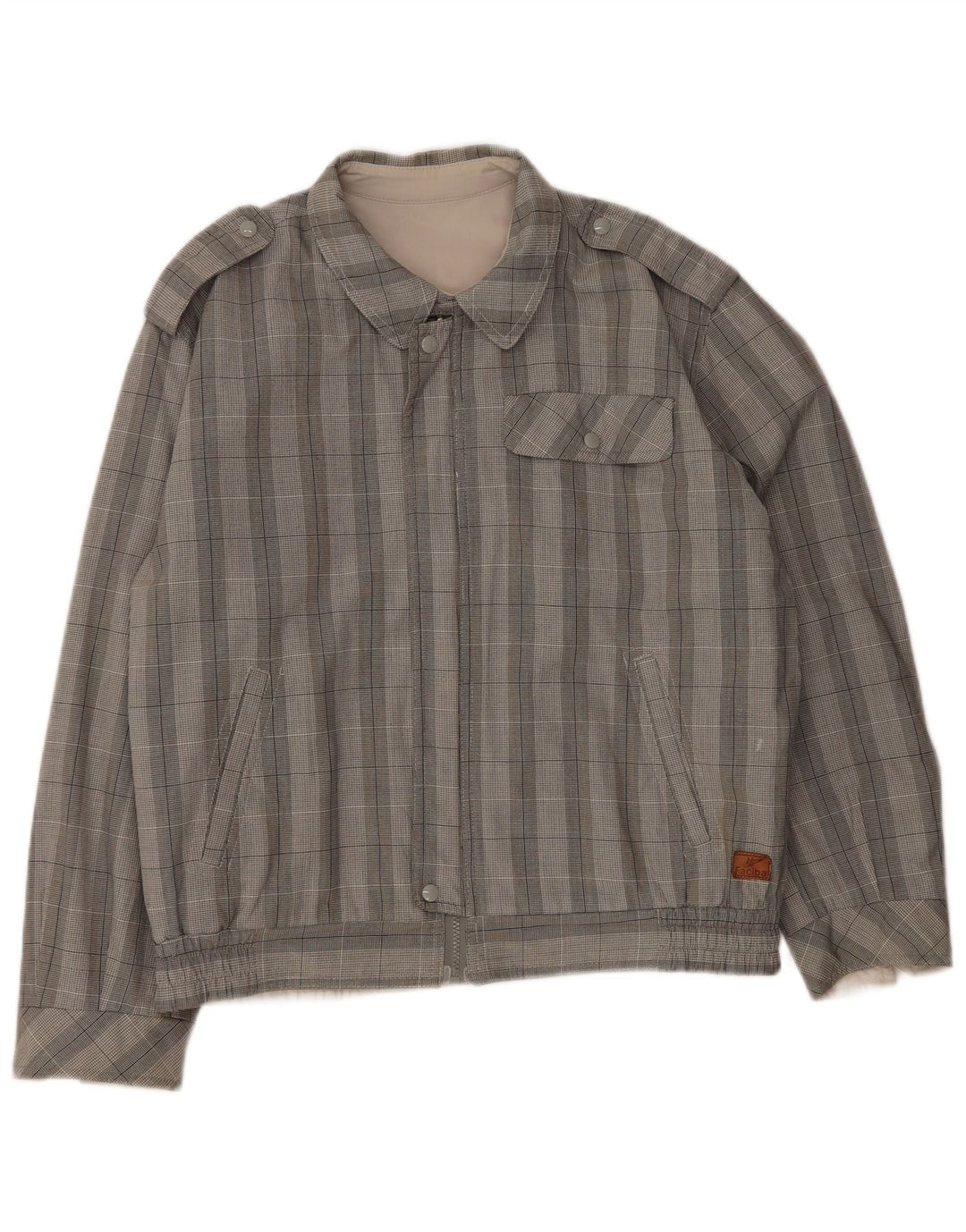 Jaqueta bomber militar masculina Faciba UK 38 xadrez cinza médio