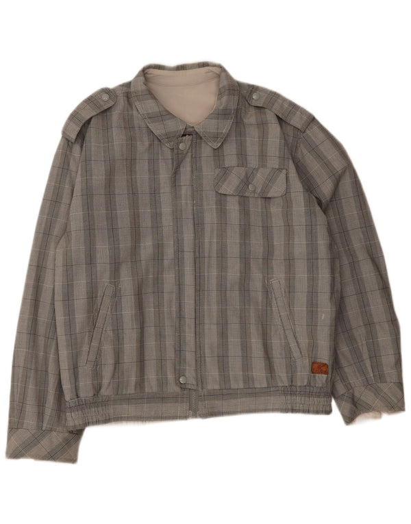 Jaqueta bomber militar masculina Faciba UK 38 xadrez cinza médio