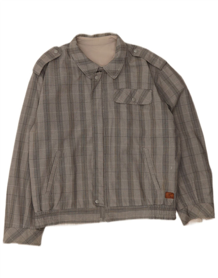 Jaqueta bomber militar masculina Faciba UK 38 xadrez cinza médio