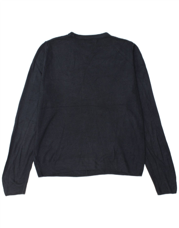 Suéter masculino Marks & Spencer com gola redonda grande acrílico azul marinho