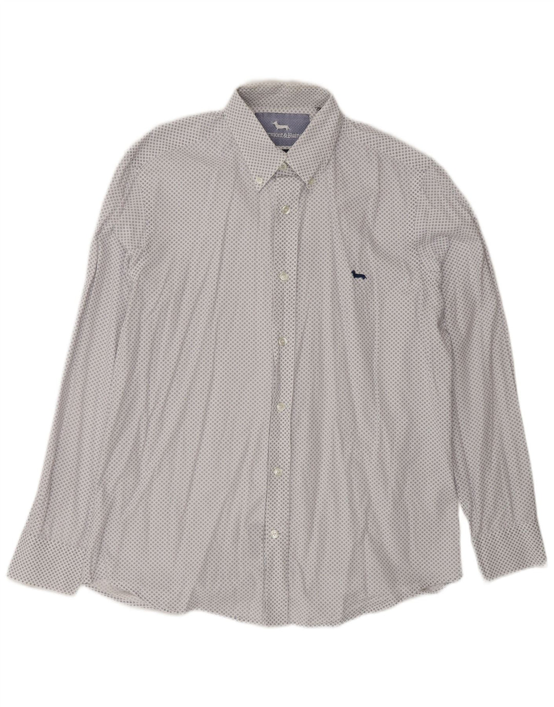 Camisa masculina Harmont & Blaine Regular Fit algodão manchado azul médio