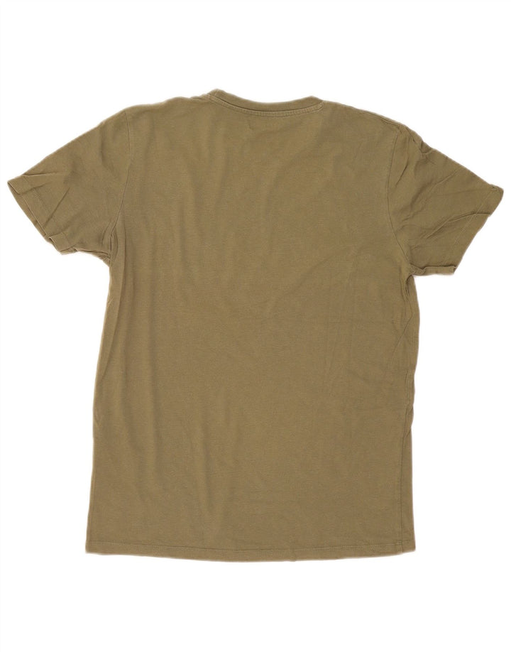 Camiseta gráfica masculina Jack & Jones Top médio de algodão cáqui