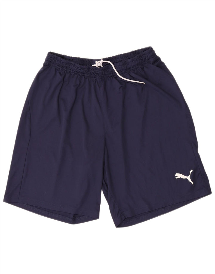 Shorts esportivos masculinos Puma grandes poliéster azul marinho