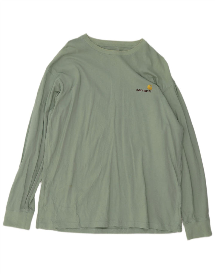 Carhartt Mens Top Manga Longa XL Verde Algodão