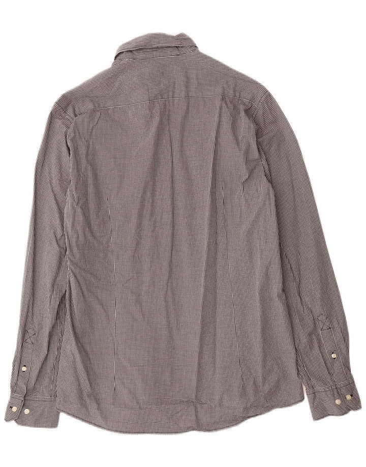 Camisa masculina Barbour sob medida, grande, preta, algodão guingão