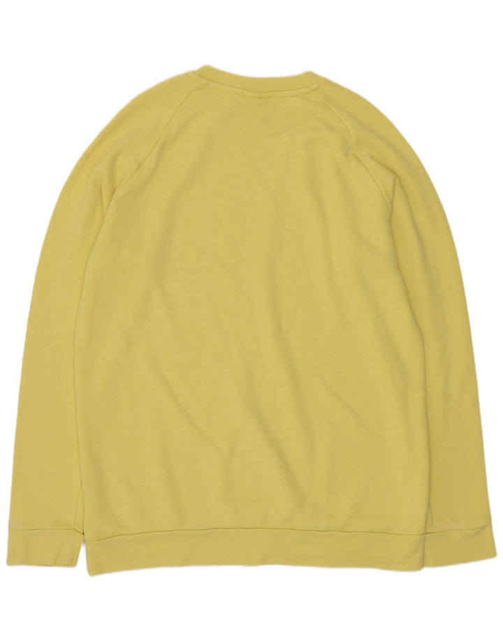 Adidas Mens Graphic Moletom Jumper Grande Algodão Amarelo