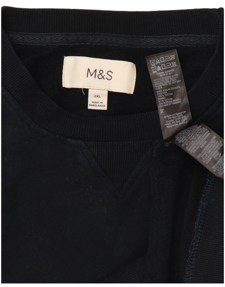Suéter masculino Marks & Spencer 2XL algodão azul marinho