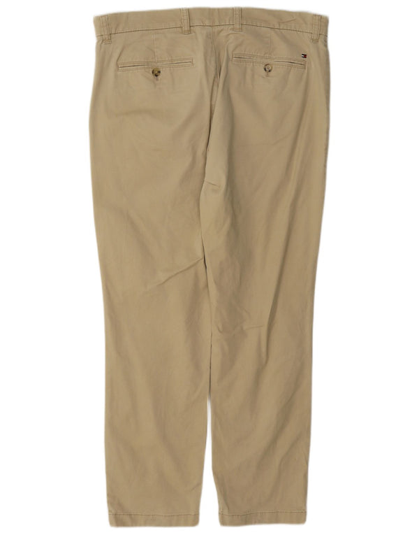 Tommy Hilfiger Mens Slim Fit Chino Calças W34 L30 Algodão Bege