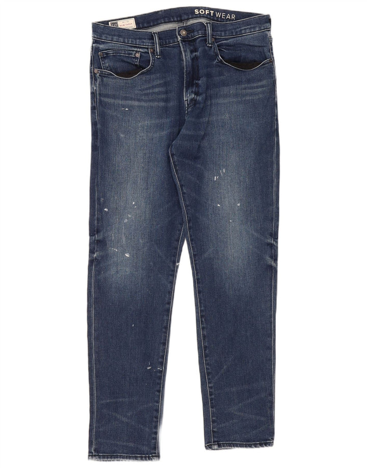 Gap Mens Slim Tapered Jeans W36 L32 Azul Algodão
