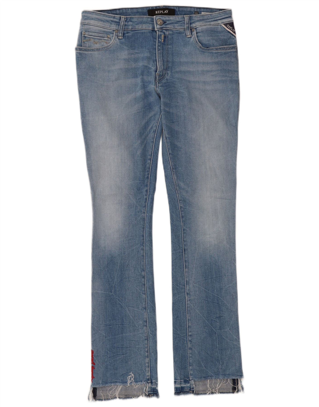 Jeans slim feminino REPLAY W28 L28 algodão azul