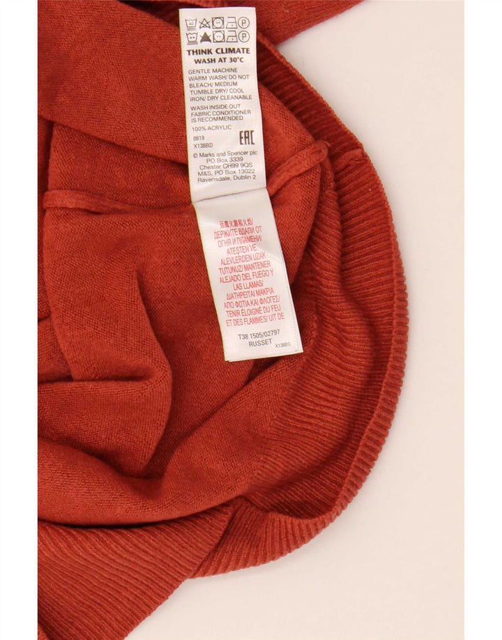Suéter feminino Marks & Spencer com gola redonda Reino Unido 10 pequeno Borgonha