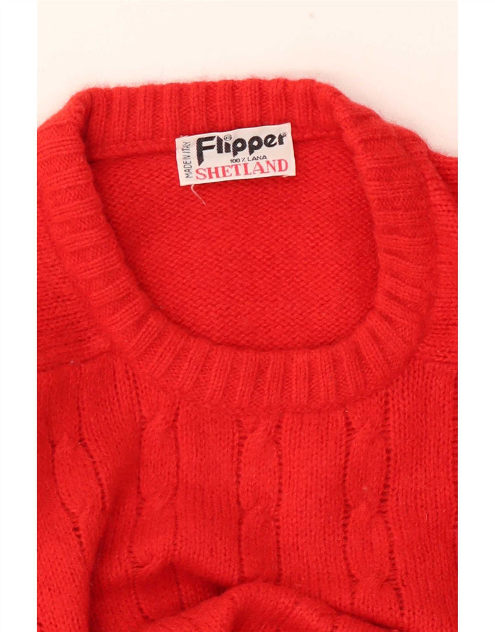 Suéter masculino Flipper com gola redonda e lã vermelha pequena