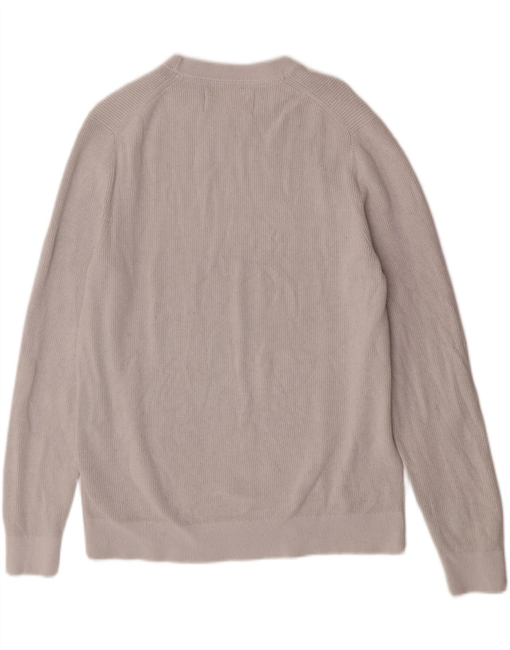Suéter masculino Calvin Klein Jeans com gola redonda e bloco colorido cinza médio